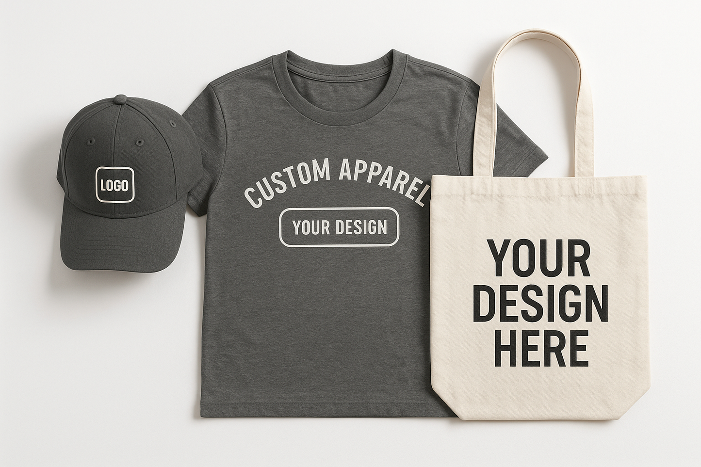 custom hat,t-shirt and tote bag sample