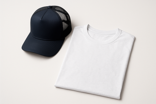 trucker hat and t shirt sample